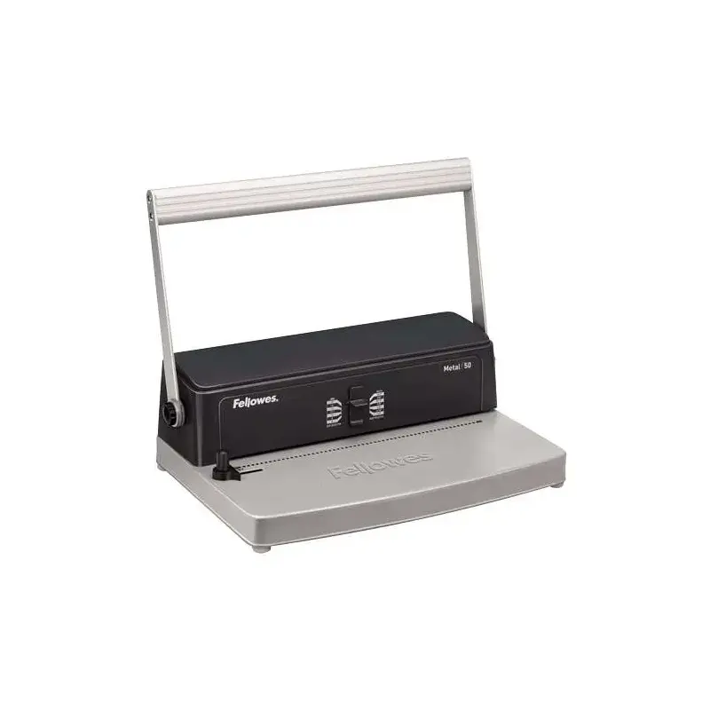 Fellowes Metal 50 Encuadernadora Manual A4 de Espiral Metalico - Perfora hasta 12 Hojas - Encuaderna hasta 450 Hojas | Ahorro Im