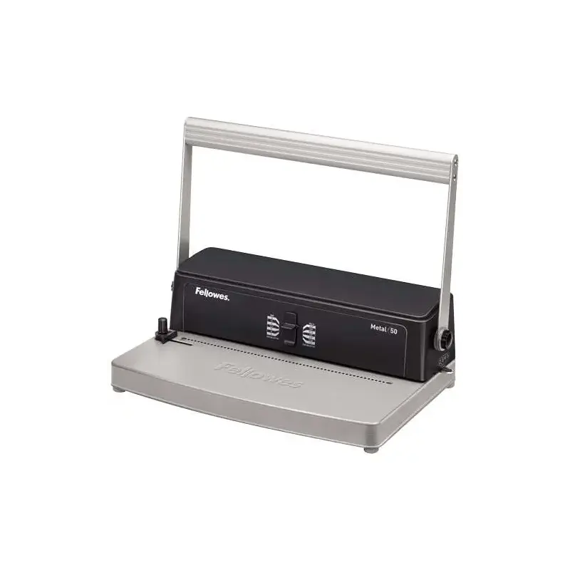 Fellowes Metal 50 Encuadernadora Manual A4 de Espiral Metalico - Perfora hasta 12 Hojas - Encuaderna hasta 450 Hojas | Ahorro Im
