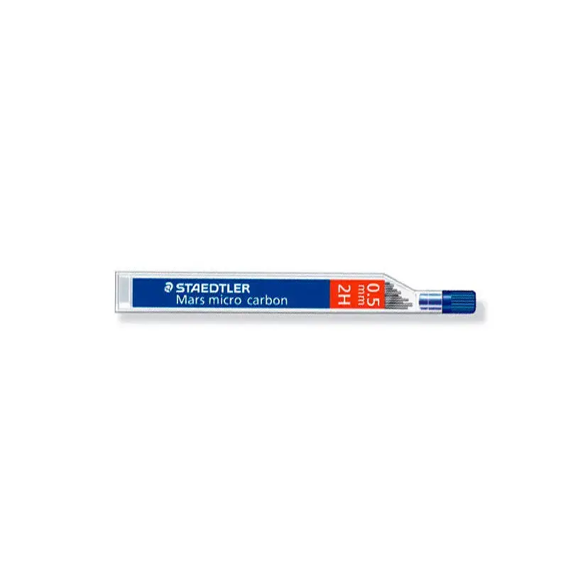 Staedtler Mars Micro Carbon 250 Tubo de 12 Minas de Grafito - Dureza 2H - Trazo 0.5mm - Alta Resistencia | Ahorro Imprimiendo