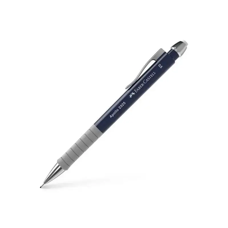 Faber-Castell Apollo Portaminas - Trazo 0.5mm - Agarre Ergonomico - Goma de Borra Integrada - Cuerpo Color Azul Oscuro | Ahorro