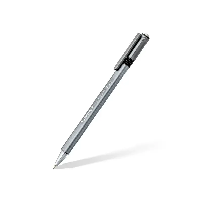 Staedtler Triplus Micro 774 Portaminas 0.5mm - Diseño Triangular Ergonomico - Punta de Metal Retractil - Goma de Borrar Extralar