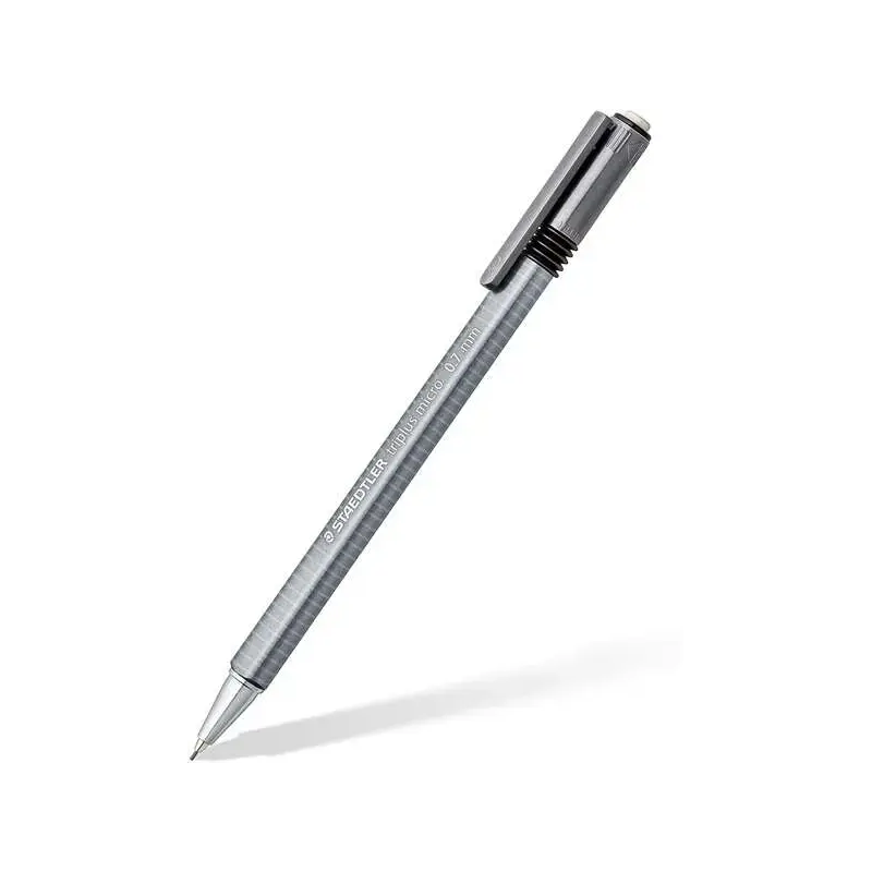 Staedtler Triplus Micro 774 Portaminas 0.7mm - Punta Retractil - Diseño Ergonomico - Color Gris | Ahorro Imprimiendo