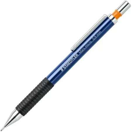 Staedtler Mars Micro 775 Portaminas 0.9mm - Punta Metalica Retractil - Mina Amortiguada - Grip de Caucho - Clip Metalico - Color