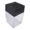 Dohe Portaclips en Plastico con Deposito Transparente - 42x42x70mm - Embocadura Imantada de Color Negro | Ahorro Imprimiendo