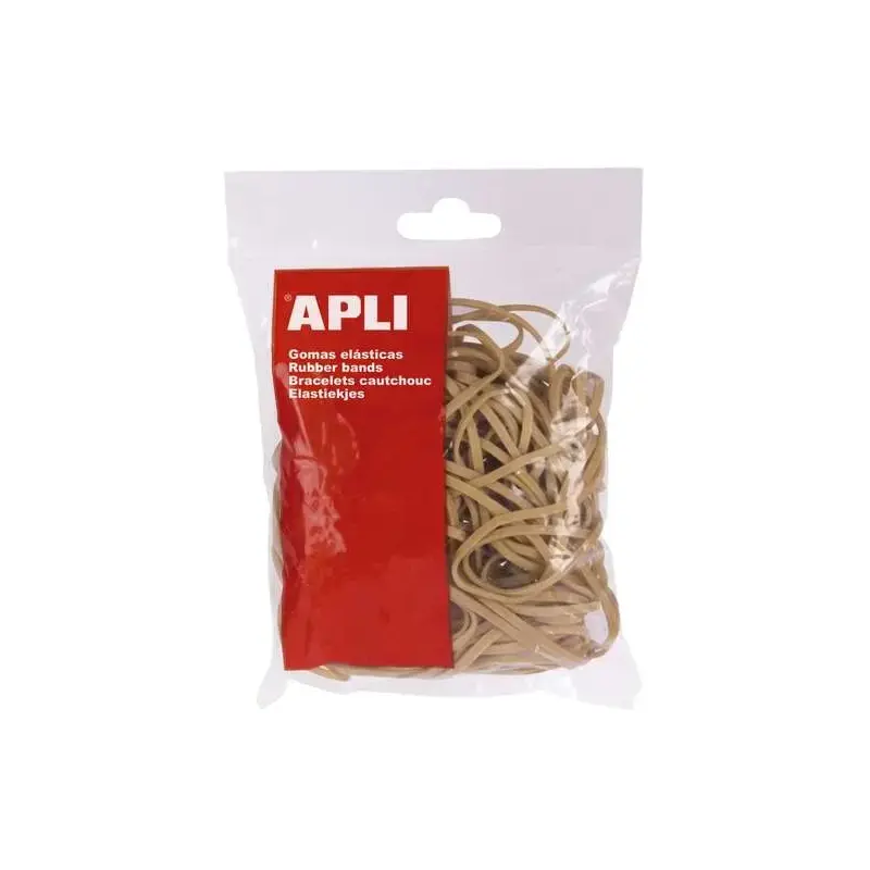 Apli Bolsa 100g de Gomas Elasticas 100 x 5 mm - 70% de Caucho Natural - Gran Elasticidad - Alta Calidad | Ahorro Imprimiendo