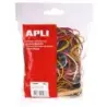 Apli Pack de Gomas Elasticas con Medidas y Colores Surtidos - Contenido 100g - Gran Elasticidad y Resistencia - 70% Caucho Natur