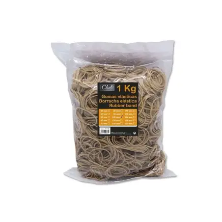 Office Bolsa de 1kg de Gomas Elasticas 100mm - Alta Calidad - Color Marron | Ahorro Imprimiendo