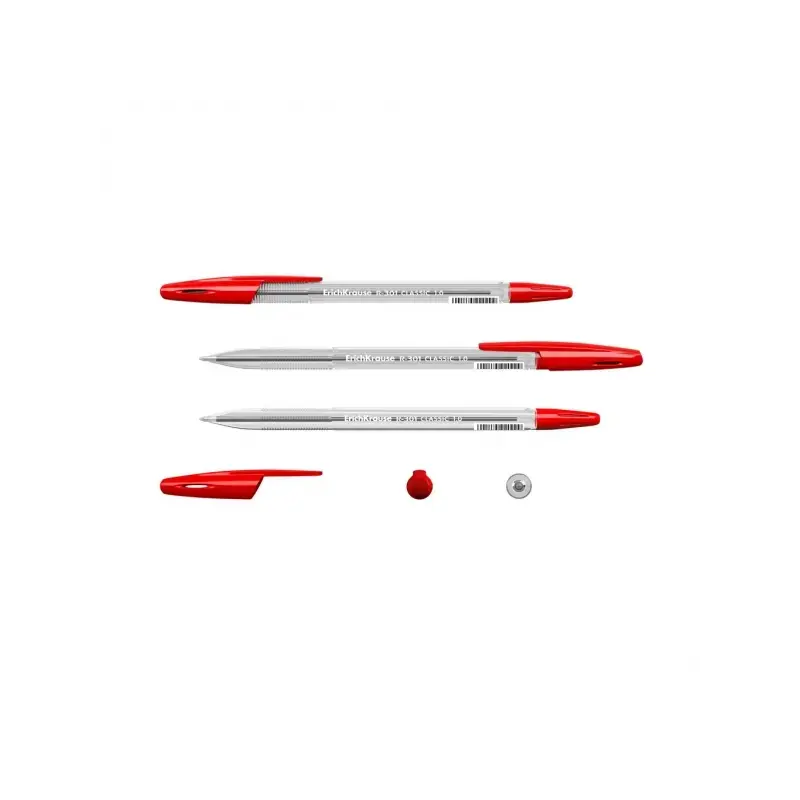 Erichkrause R-301 Boligrafo de Bola Punta 1.0mm - Trazo 0.5mm - Tinta de Secado Rapido - Cuerpo Transparente - Capuchon Ventilad