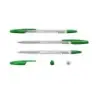 Erichkrause R-301 Boligrafo de Bola Punta 1.0mm - Trazo 0.5mm - Tinta de Secado Rapido - Cuerpo Transparente - Capuchon Ventilad