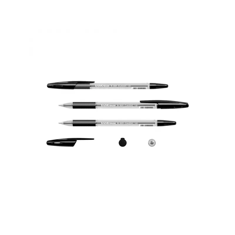 Erichkrause R-301 Stick&Grip Boligrafo de Bola Punta 1.0mm - Trazo 0.5mm - Agarre con Grip de Goma - Tinta de Secado Rapido - Cu