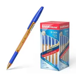 Erichkrause R-301 Amber Stick&Grip Boligrafo de Bola Punta 0.7mm - Trazo 0.35mm - Agarre con Grip de Goma - Tinta de Secado Rapi