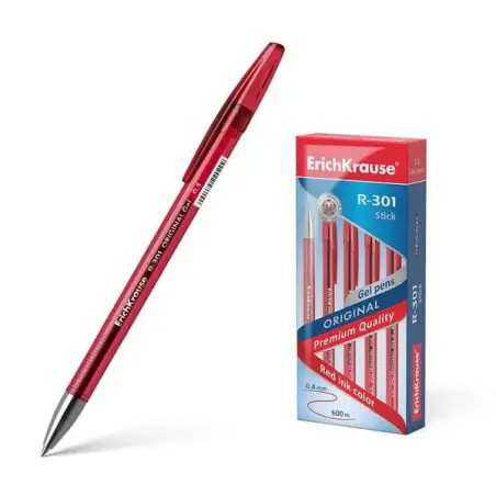 Erichkrause R-301 Original Boligrafo de Tinta de Gel - Punta 0.5mm - Trazo 0.4mm - Cuerpo Translucido Tintado - Grip Perfilado C