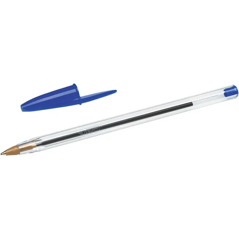 Bic Cristal Original Boligrafo de Bola - Punta Redonda de 1.0mm - Trazo 0.4mm - Tinta con Base de Aceite - Color Azul | Ahorro I