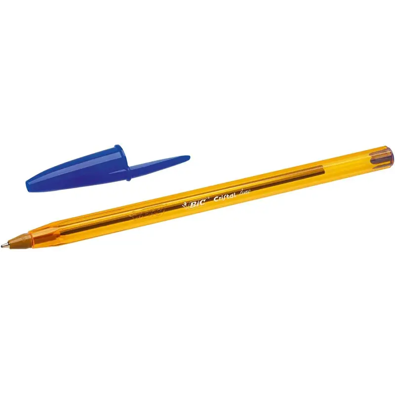 Bic Cristal Original Fine Boligrafo de Bola - Punta Redonda de 0.8mm - Trazo de 0.30mm - Tinta con Base de Aceite - Translucido