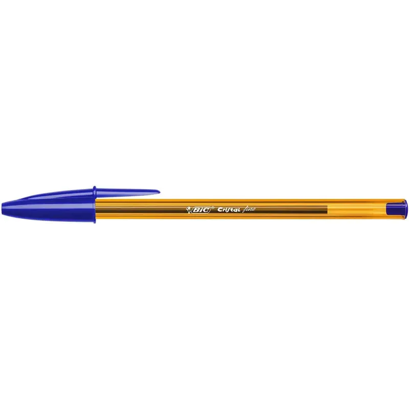 Bic Cristal Original Fine Boligrafo de Bola - Punta Redonda de 0.8mm - Trazo de 0.30mm - Tinta con Base de Aceite - Translucido