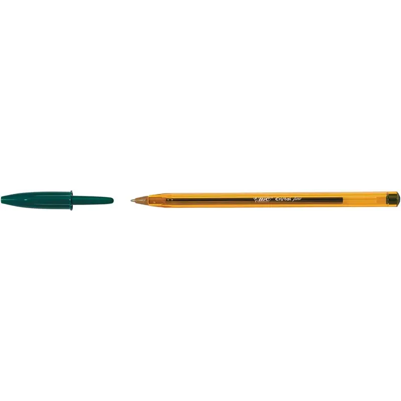 Bic Cristal Original Fine Boligrafo de Bola - Punta Redonda de 0.8mm - Trazo de 0.30mm - Tinta con Base de Aceite - Translucido
