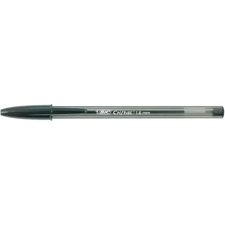 Bic Cristal Large Boligrafo de Bola - Punta Gruesa de 1.6mm - Trazo de 0.60mm - Tinta con Base de Aceite - Translucido - Color N