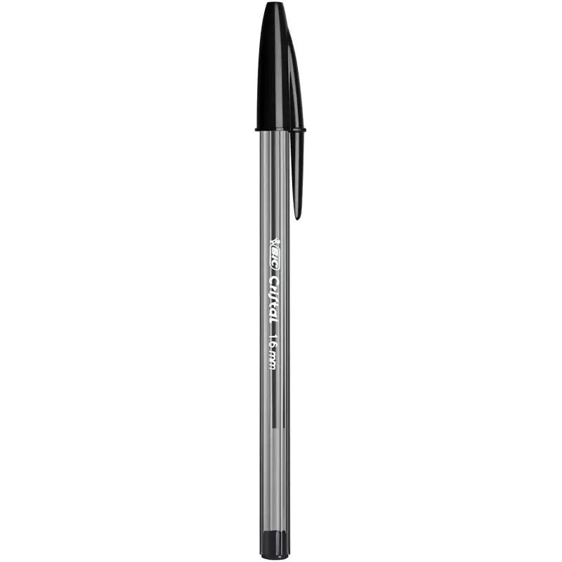 Bic Cristal Large Boligrafo de Bola - Punta Gruesa de 1.6mm - Trazo de 0.60mm - Tinta con Base de Aceite - Translucido - Color N