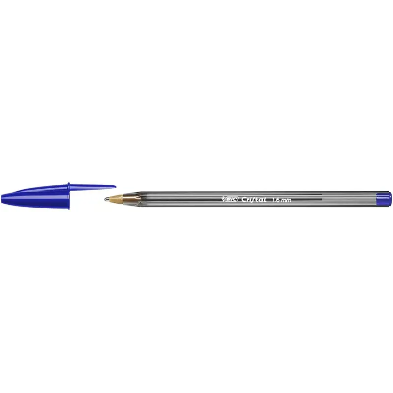 Bic Cristal Large Boligrafo de Bola - Punta Gruesa de 1.6mm - Trazo de 0.60mm - Tinta con Base de Aceite - Translucido - Color A