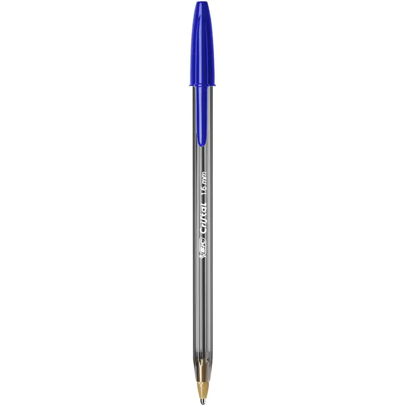 Bic Cristal Large Boligrafo de Bola - Punta Gruesa de 1.6mm - Trazo de 0.60mm - Tinta con Base de Aceite - Translucido - Color A