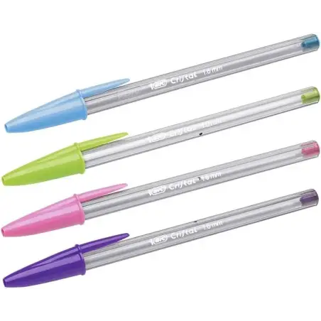 Bic Cristal Fun Boligrafo de Bola - Punta Redonda de 1.6mm - Trazo 0.42mm - Tinta con Base de Aceite - Colores Surtidos | Ahorro