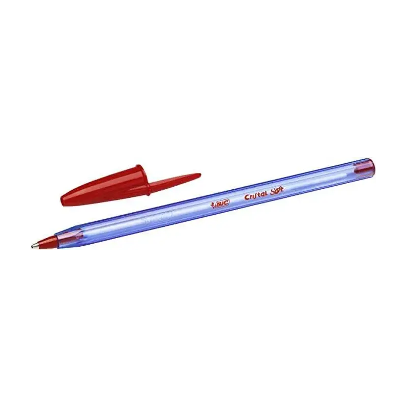 Bic Cristal Soft Boligrafos de Bola - Punta Media de 1.2mm - Trazo 0.45mm - Escritura mas Fluida - Color Rojo | Ahorro Imprimien