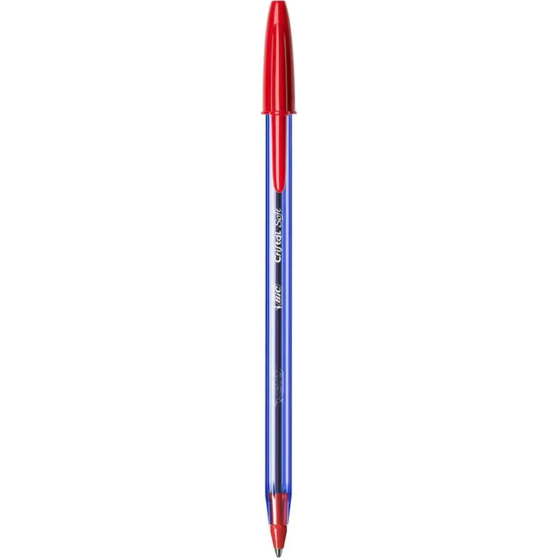 Bic Cristal Soft Boligrafos de Bola - Punta Media de 1.2mm - Trazo 0.45mm - Escritura mas Fluida - Color Rojo | Ahorro Imprimien