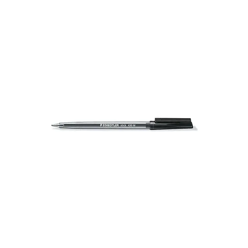 Staedtler Stick 430 Boligrafo con Capuchon - Punta 0.35mm - Tinta Endeleble - Color Negro | Ahorro Imprimiendo