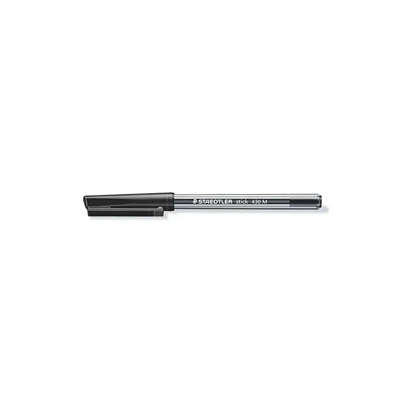 Staedtler Stick 430 Boligrafo con Capuchon - Punta 0.35mm - Tinta Endeleble - Color Negro | Ahorro Imprimiendo