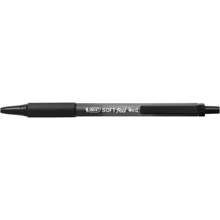 Bic Soft Feel Boligrafo Retractil - Punta Media de 1mm - Cuerpo Translucido con Grip - Color Negro | Ahorro Imprimiendo