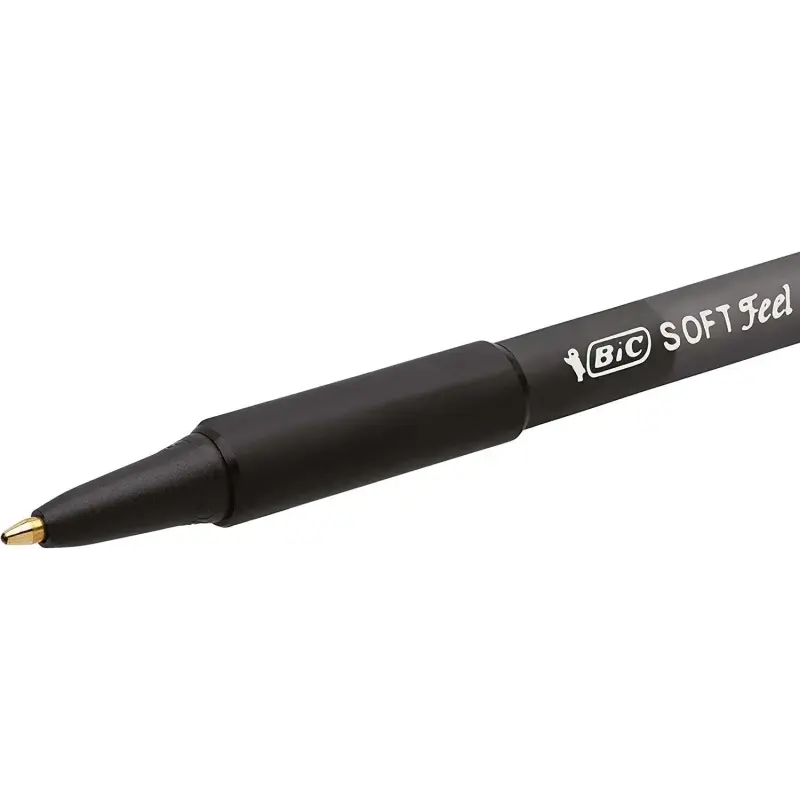 Bic Soft Feel Boligrafo Retractil - Punta Media de 1mm - Cuerpo Translucido con Grip - Color Negro | Ahorro Imprimiendo