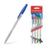 Erichkrause R-301 Pack de 4 Boligrafos de Bola Punta 1.0mm - Trazo 0.5mm - Tinta de Secado Rapido - Cuerpo Transparente - Capuch