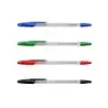 Erichkrause R-301 Pack de 4 Boligrafos de Bola Punta 1.0mm - Trazo 0.5mm - Tinta de Secado Rapido - Cuerpo Transparente - Capuch