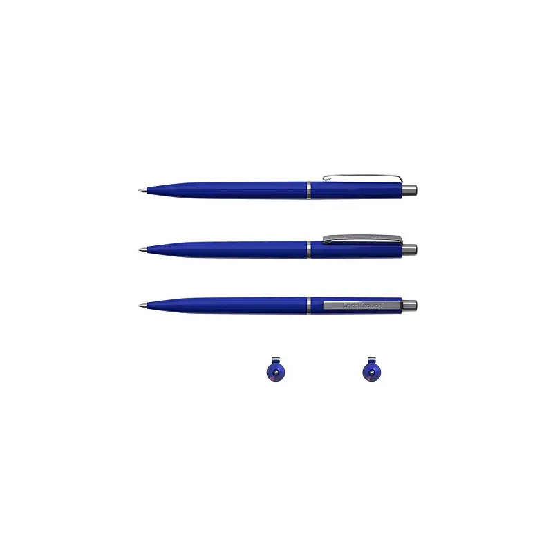 Erichkrause Smart Boligrafo Retractil con Clip Metalico - Punta de 07mm - Trazo de 0.35mm - Tinta de Secado Rapido - Color Azul
