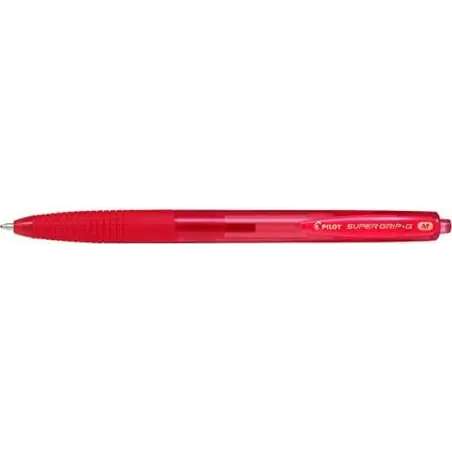 Pilot Boligrafo de Bola Retractil SuperGrip G - Punta Redonda 1.0mm - Trazo 0.4mm - Tinta de Aceite - Grip Ergonomico - Color Ro