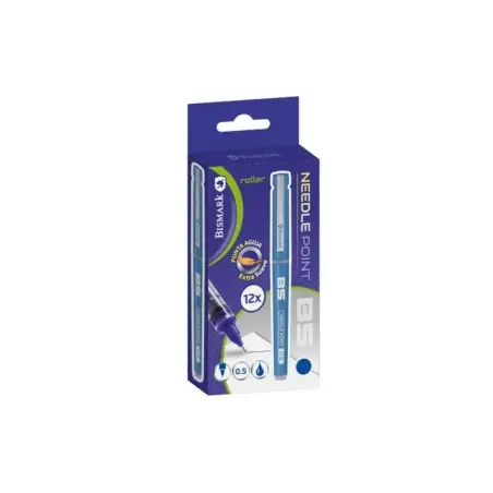 Bismark Boligrafo Tinta Liquida Punta Aguja - Escritura Suave - Alta Precision - Color Azul | Ahorro Imprimiendo