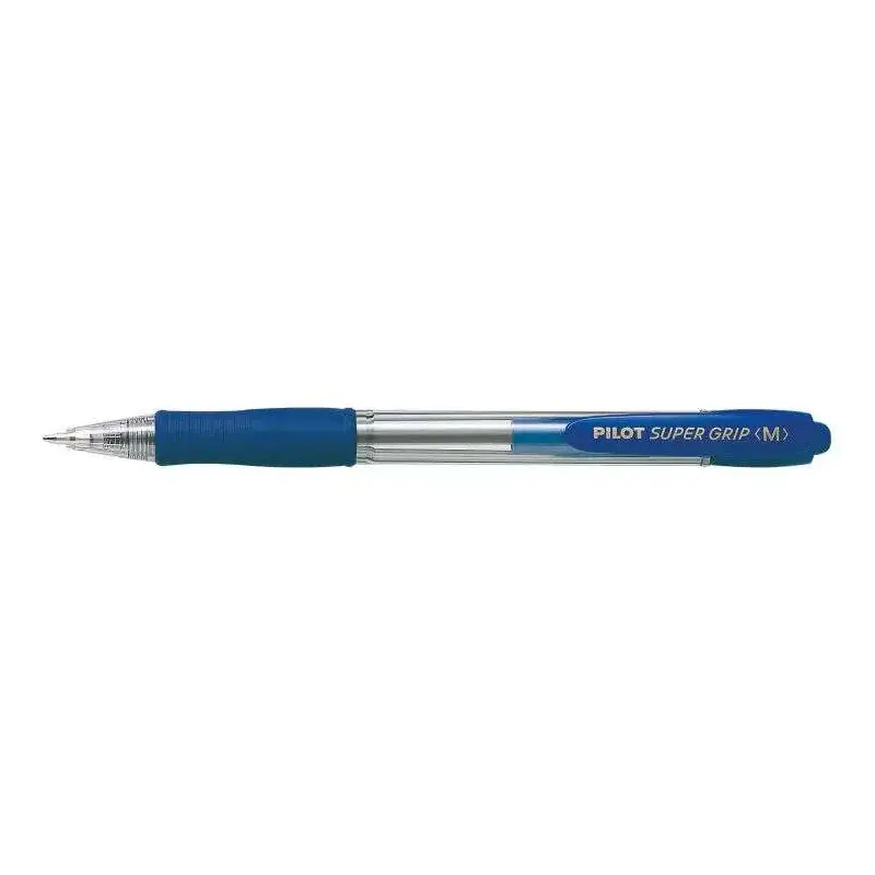 Pilot Boligrafo de Bola Retractil SuperGrip - Punta Redonda 1.0mm - Trazo 0.27mm - Tinta de Aceite - Grip Ergonomico - Color Azu