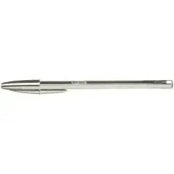 Bic Cristal Shine Boligrafo de Bola - Punta Media de 1.0mm - Tinta con Base de Aceite - Elegante Cuerpo Plateado - Color Negro |