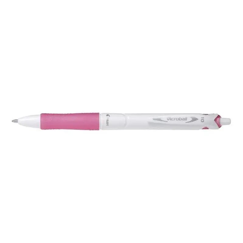 Pilot Boligrafo de Bola Retractil Acroball PureWhite - Recargable - Fabricado con Plastico Reciclado - Punta Redonda 1mm - Trazo