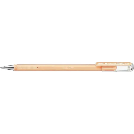 Pentel Hybrid Milky Boligrafo de Bola - Punta Fina 0.8mm - Trazo 0.4mm - Tinta de Gel Opaca - Color Naranja Pastel | Ahorro Impr