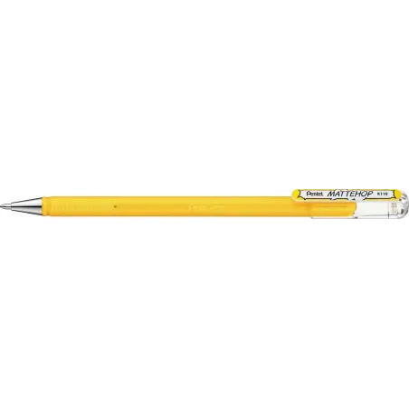 Pentel Mattehop Boligrafo de Bola - Punta 1mm - Trazo 0.5mm - Tinta de Gel Opaca - Fabricado con 55% de Materiales Reciclados -
