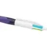 Bic 4 Colours Grip Fashion Boligrafo Retractil con Grip - Punta Media de 1mm - Trazo de 0.4mm - Tinta con Base de Aceite - Cuerp