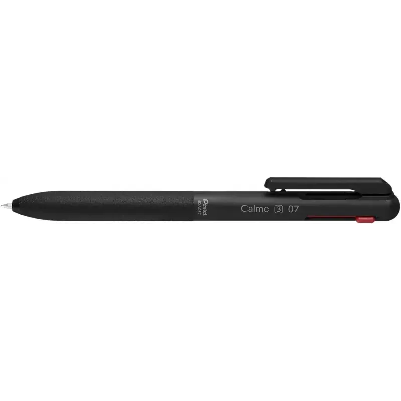 Pentel Calme Boligrafo Retractil de 3 Colores 0.7mm - Cuerpo Color Negro - Colores Tinta Azul, Rojo y Negro | Ahorro Imprimiendo