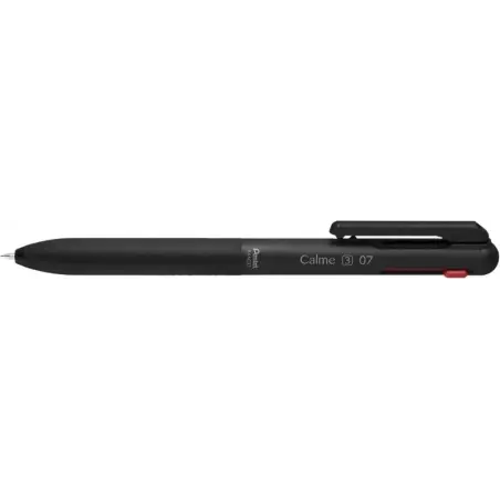 Pentel Calme Boligrafo Retractil de 3 Colores 0.7mm - Cuerpo Color Negro - Colores Tinta Azul, Rojo y Negro | Ahorro Imprimiendo