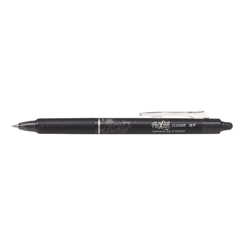 Pilot Frixion Clicker Boligrafo de Gel Borrable Retractil - Punta de Bola 0.7mm - Trazo 0.4mm - Grip Ergonomico - Color Negro |