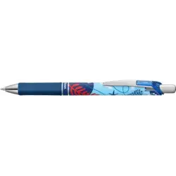 Pentel Energel Boligrafo de Tinta Gel Retractil 0.7mm - Trazo 0.35mm - Recargable - Grip de Agarre - Tinta Color Azul - Diseños