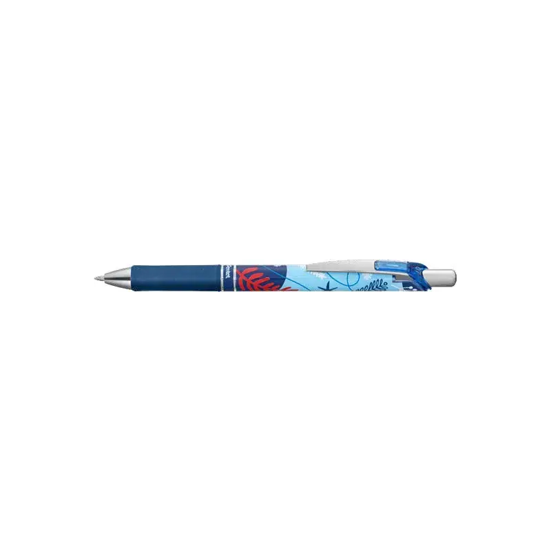 Pentel Energel Boligrafo de Tinta Gel Retractil 0.7mm - Trazo 0.35mm - Recargable - Grip de Agarre - Tinta Color Azul - Diseños