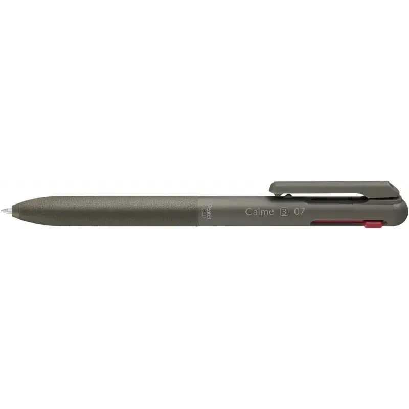 Pentel Calme Boligrafo Retractil de 3 Colores 0.7mm - Cuerpo Color Verde- Colores Tinta Azul, Rojo y Negro | Ahorro Imprimiendo