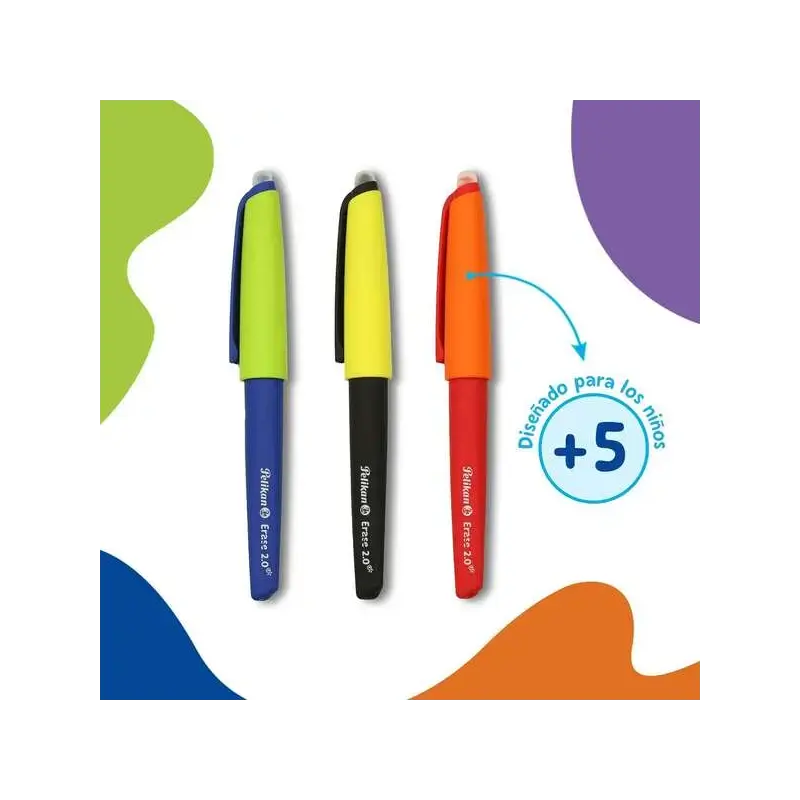 Pelikan Roller Erase 2.0 Boligrafo Trazo 0.7mm - Empuñadura Ergonomica - Larga Duracion de la Tinta - Diseño Fresco y Divertido