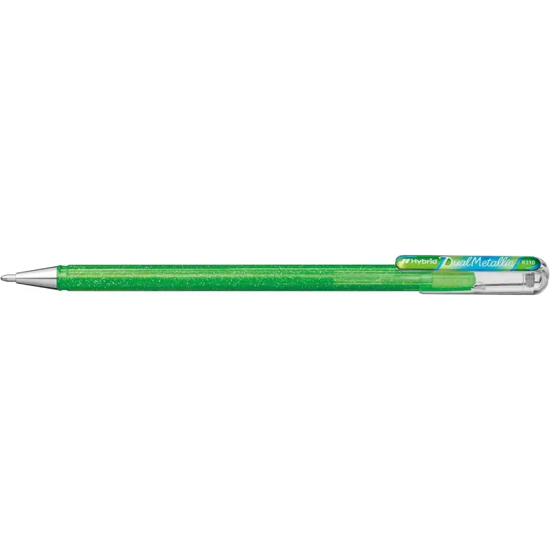 Pentel Hybrid Dual Metallic Pack de 4 Boligrafos de Bola con Tinta Gel Brillante - Punta 1mm - Trazo 0.5mm - Colores Brillantes